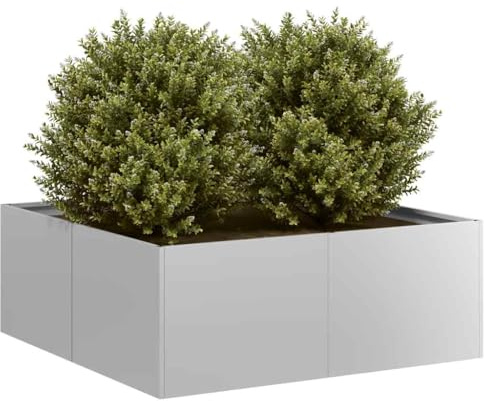 HaoChrymec Pflanzkübel with Verzinktem Stahl, Stabil & Wetterfest, Blumenkasten Balkon, Hochbeete für Balkon, Pflanzkübel Outdoor, 80x80x30 cm