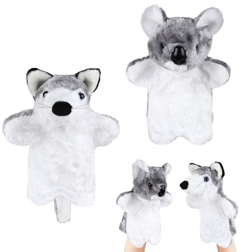 Alwodici 2pcs Hand Puppets Fox Koala Soft Plush Puppet Toy For Kids Cute Animal Hand Puppets Set Girl Boy Suitable For Storytelling, Teaching, Role-Playing, And Performance