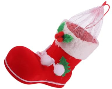 Alipis 2pezzi Caramelle Decorazioni Natalizie Stivali di Caramelle Medi Sacchetto per Calzini Sacchetti Regalo per Riempire Dolci e Piccoli Regali Ornamento Natalizio per Casa e Feste