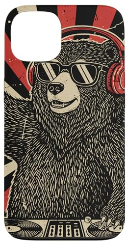 Custodia per iPhone 13 DJ Bear - Cuffie con giradischi, stile retrò