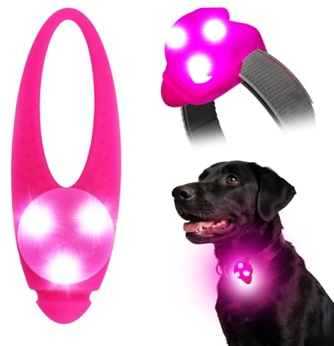 LaRoo Dog Lights for Night Walking Safety,LED-Light Pendant Keyring,Clip on Dog Collar Charms Blinker Light Waterproof Dog Collar Lights for Night Walking Camping