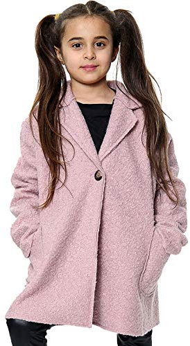 A2Z 4 Sherparock för flickor, Sherpafodrad jacka, Lättviktsfleece, Bekväm kropp - Jacket JK26 Baby Pink 11-12
