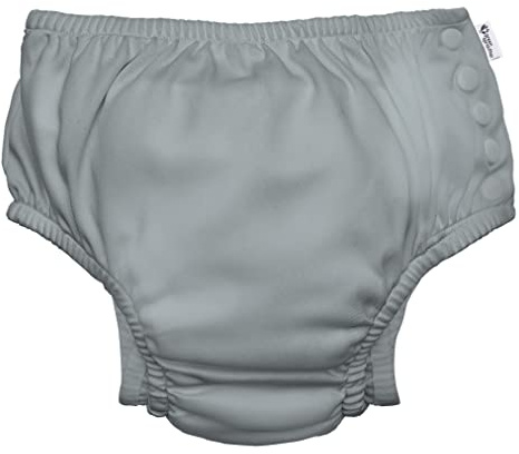 i play. by green sprouts Reusable, Eco Snap Swim Diaper with Gussets, UPF 50, Gray, Patented Design, STANDARD 100 by OEKO-TEX Certified 18 mo