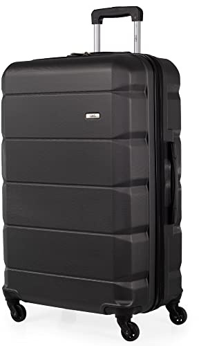 A2B 30-Inch Checked Luggage with Wheels - Hard Sided Large Lightweight Suitcase Satra Tested Zips, Handles & Wheels Spacious Interior AB001 (Grey, Large)