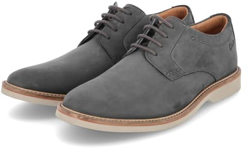 Clarks Herren Atticus Lt Lace Oxford, Dunkelgraues Nubuk, 44.5 EU
