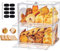 Wuciray Large Clear Bread Bin Large Double Decker Plastic Clear Bread Box Acrylic Bread Storage Containers Transparent Bread Boxes with 50 Bread Paper for Kitchen Countertop Keeps Bread and Rolls