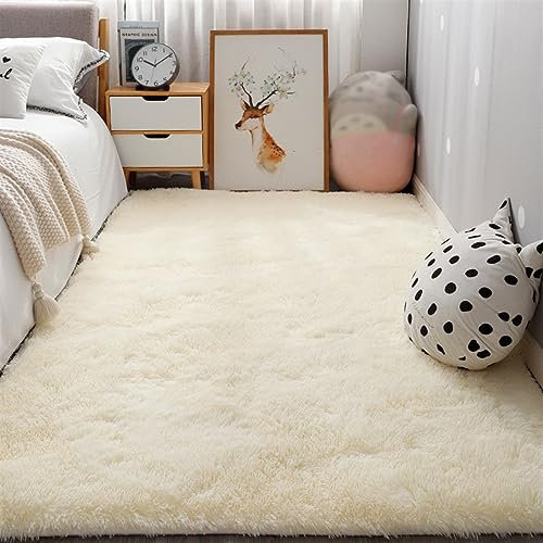 SK Studio Teppiche Flausching Wohnzimmer Teppiche Shaggy Teppiche Schlafzimmer Teppich Waschbarer Weiche Teppiche Beige, 200x250cm