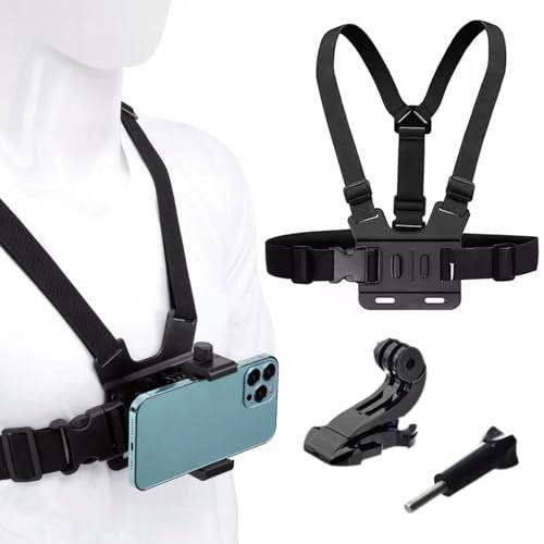 KARELLS Brustgurt Halterung,Action Camera Accessory,3 Stück Action Brustgurthalterung,Brusthalterung Chest Mount,Kamera Brustgurt Halterung Kit,Kompatibel mit Kameras,Actionkameras