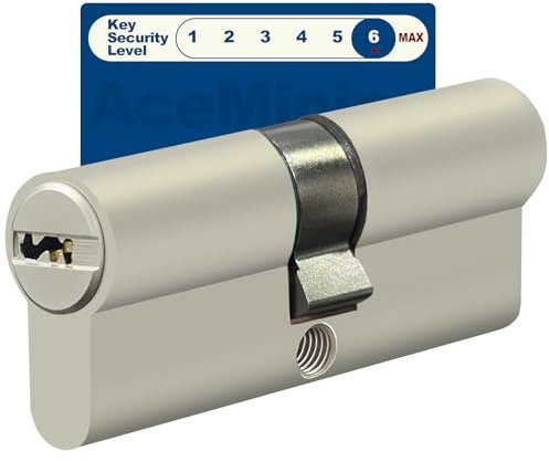 AceMining serratura cilindrica 50/50, cilindro da 100 mm, serratura a 3 chiavi, antifurto, facile installazione, ottone