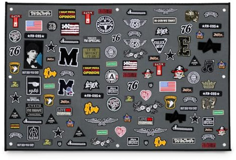 GNEGNI LIFE Patches Klett Wand, 108 x 70cm Wand Klettfläche, Faltbar Klettmatte Wand Taktisch Militär kletttafel Mit Ösen -Patch Wand Klett für Stempel Abzeichen Namensschild