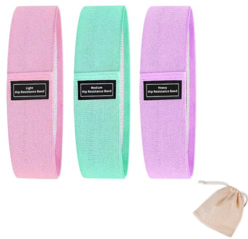 KiwiPower Fitnessbänder Stoff 3er Set – Widerstandsbänder für Po & Beine, Booty Bands mit 3 Widerstandsstufen, rutschfest & Reißfest, für Yoga, Pilates & Krafttraining
