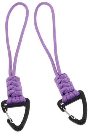 ibasenice 2pcs Carabiner Keychain Paracord Rope Clip Heavy Duty Lanyard for Keys Wrist Strap Backpack Bottle Holder