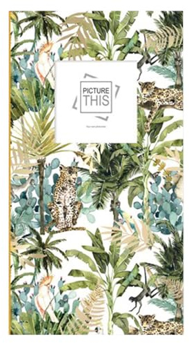 TENLITE Photo Album 6x4 – 300 Slip-in Pockets with Personalised Cover Photo | Large Family Picture Book, Travel Memory Album, Wedding, Baby & Holiday Keepsake – Jungle Leaf & Safari Design