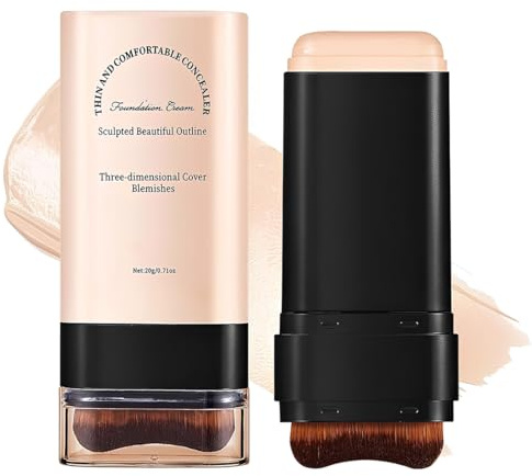 KAFZEL Correttore Fondotinta Stick,Copertura Duratura Con Design A Doppia Estremità, Resistente All'Acqua, Crea Un Look Sofisticato (Colore Naturale)