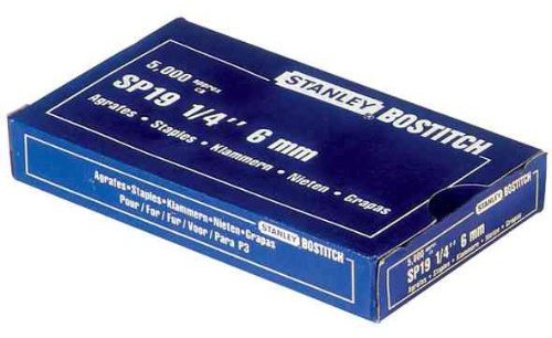 STANLEY Lot de 3 boîtes de 5000 Agrafes Bostitch SP19 1/4 bleue
