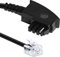 TPFNet 15m Telefonkabel TAE-F Stecker an RJ11 Stecker 6P4C 4-polig 4-adrig belegt, Modular-Kabel Flachkabel Faxkabel zum Anschluss Telefon Analog Fax Modem Router an TAE F Telefondose, Schwarz