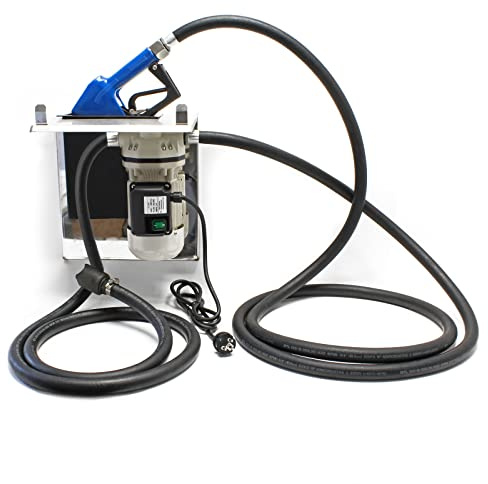 Wiltec Harnstoffpumpe 230 V 400 W 40 l/min, selbstansaugende Förderpumpe für AUS32 Urea, Membranpumpe zur Betankung, mit Trägerplatte u. Edelstahl Zapfpistole