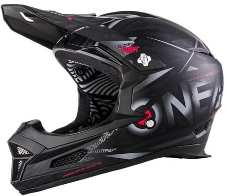 O'NEAL | Casco de Bicicleta de montaña | MTB Downhill | Aberturas de ventilación para Flujo de Aire y refrigeración, Carcasa Exterior de ABS | Casco Fury SYNTHY | Adulto | Negro | Talla XS
