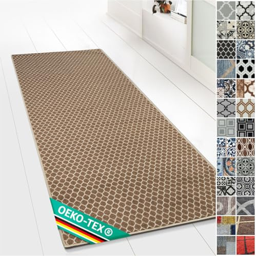 Floordirekt Teppichläufer Ennis 80 x 450 cm - Läufer für Küche, Flur & Wohnraum - Feinschlingen Teppich - rutschfest & antistatisch - Küchenläufer Flurteppich Flurläufer