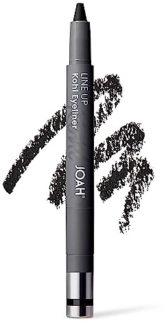JOAH Beauty LINE UP Kohl Eyeliner, Ultra-Smooth & Highly Pigmented Silky Formula, Argan Oil Infused, Longwear, Transfer-Proof, Waterproof, Built-In Smudger & Sharpener - Charcoal