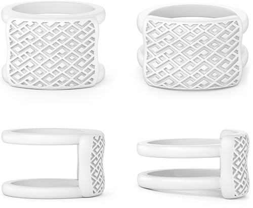 Rinfit 2PCS Ring Protectors for Working Out - Wedding Band Cover - Silicone Ring Guard Set of two: 4mm & 9mm - Patented Design - Star White - Size 6
