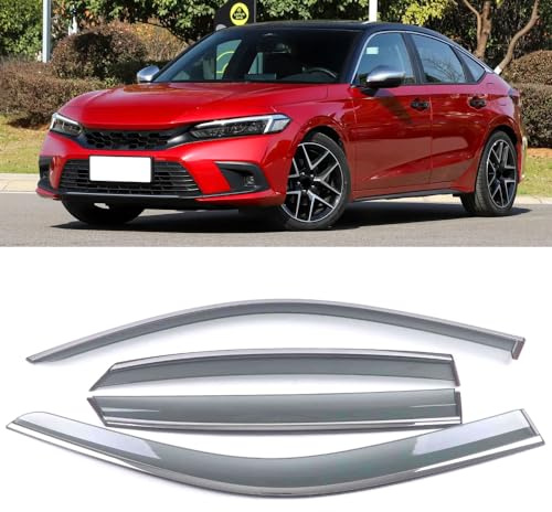ZIROXI Autofenster Windabweiser für Honda Civic 10th Generation 2006-2023 2024 Vorne Hinten Regenabweiser Car Wind Visier Deflectors Abdeckung Zubehör,ForCivic11th/22-24