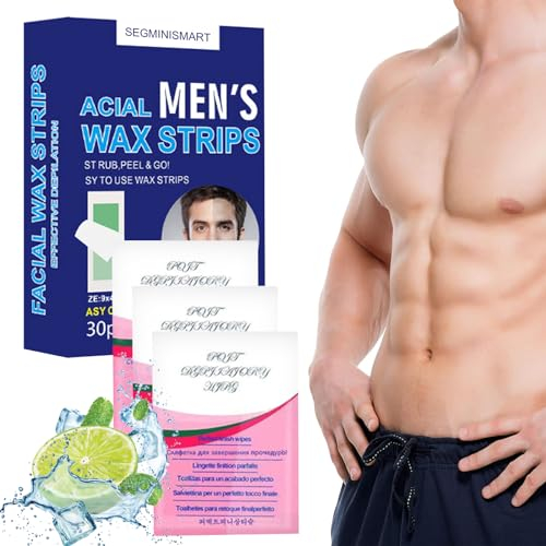 Wachsstreifen Haarentfernung, Haarentfernung für das Gesicht, 30 Stück Wachsstreifen Haarentfernung Set, Lippen & Augenbrauen Kaltwachs Enthaarung Streifen fürs Männer Gesicht,alle Hauttypen