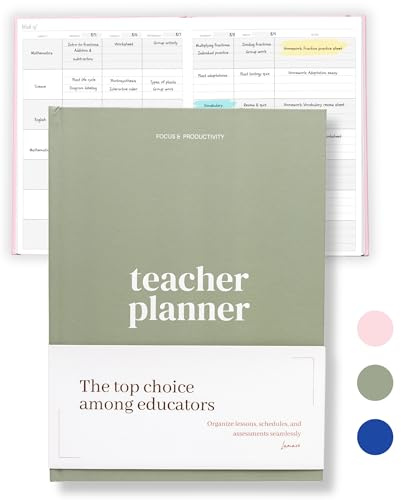 Lamare Teacher Planner 2026-2027 – Hardcover Undated Planner & Lesson Planner Book for Teachers with Class Schedule, Student Info & Weekly Planning - 8x11