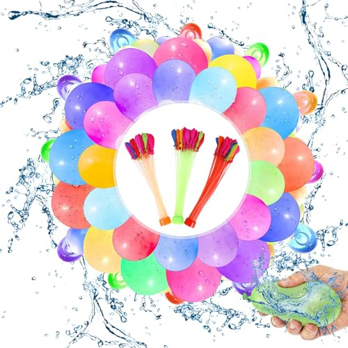 YUZHEDM 444 Pz Globos de Agua Autosellantes de llenado Rápido Multicolores Globos de Agua para Fiesta Bolas de Agua Recargables Rapido para Niños,Adecuado para fiestas al aire libre,piscina