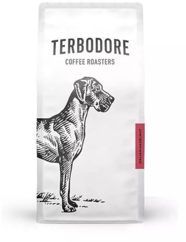 Terbodore | Italian Hazelnut Ground Coffee | 1kg Bag | Delicious Nut Flavour | Subtle Nutty Aroma | Premium Grade | Filter | Medium Roast | Home or Cafe | Hazelnut Ground Coffee