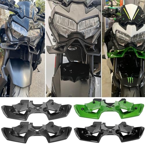 WOOGA Motocicleta Alerón Delantero Desnudo,Kit de ala aerodinámica Kit de alerones aerodinámicos con Cubierta de Pico Morro para Ka&WA&sa&ki Z900 Z-900 Accessories 20-24 (Aspecto de Fibra de Carbono)