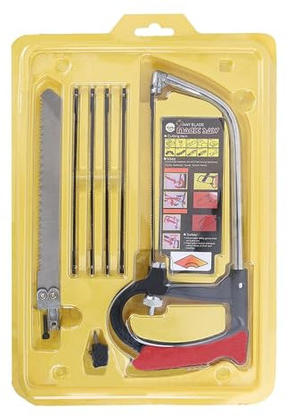 NCZCDZSW Handsäge Bügelsäge Set Bügelsäge Multifunktions Universal Metallsäge HSS Stahl Sägeblätter mit Multi-Blades-Set, Hand Bügelsäge zum Schneiden von Holz Sperrholz Glas Metalle