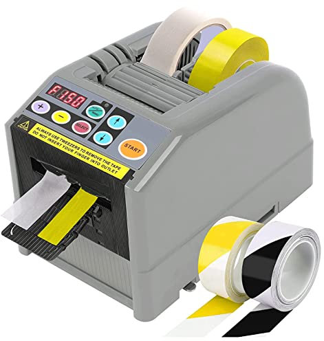 ZHJOPP Taglierina elettrica per Nastro Tagliatrice Automatica per Nastro, Dispenser Automatico per Nastro, 6 Lunghezze preimpostate, Lunghezza di Taglio 5-999 mm, Larghezza