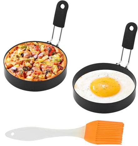 2 stampi per uova fritte, per pancake, in silicone, per pancake, forma automatica