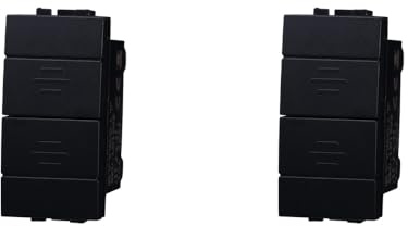IXTRIMA Pulsante Doppio Saliscendi 1P+1P 10A Colore Nero Compatibile Con Bticino Living International/light