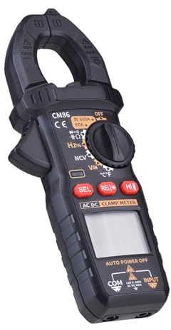 YWBL-WH Pinza Amperometrica Digitale, Misurazione di Corrente CA/CC Fino A 600 A, Multimetro A Vero Valore Efficace con Misurazione NCV e Temperatura per Elettricisti e Appassionati del Fai Te