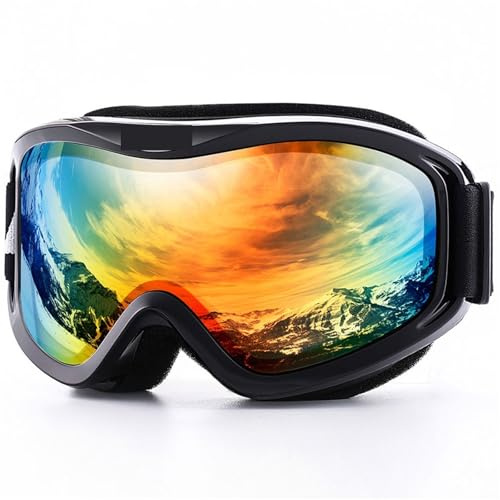 TXLEAPEY Skidglasögon för herr dam, vintersnösport med anti-dimma dubbla linser mask glasögon snowboard snowboard, C7 färgglad, Taille unique