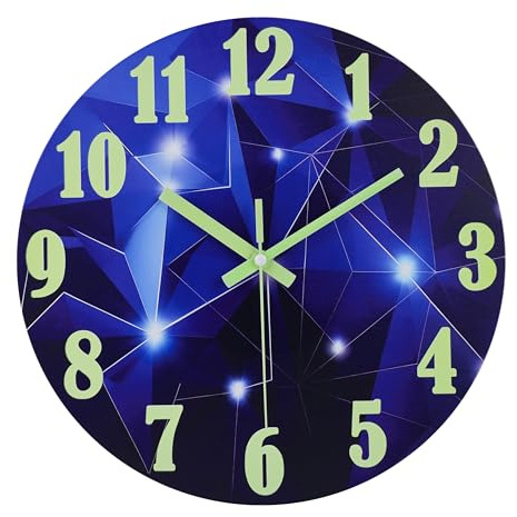 jomparis Orologio da esterno impermeabile, 30,5 cm, con luce notturna, in vetro, per piscina, patio, bagno