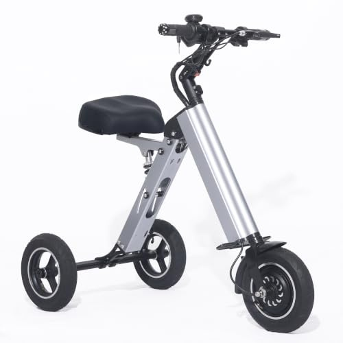 TopMate ES32 Tricycle Électrique Adultes Pliable à 3 Roues, Trottinette électrique de Mobilité Légère avec Fonction de Marche Arrière et Interrupteur à Clé, à Pneus 10 pour Trajets & Voyages