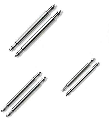 6 x Watch Strap Spring Bars Pins - 3 Different Sizes in 1 Pack - Double Flanged Replacemant Bar - (20mm 22mm 24mm)