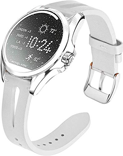 LvBu Armband Kompatibel mit Michael Kors Bradshaw, Quick Release Leder Classic Ersatz Uhrenarmband für Michael Kors Access Bradshaw Smartwatch (Weiß)