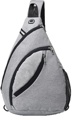Bolso Pecho Hombre Mujer, Impermeable Bolsos Mochila Casual, Gran Capacidad, Riñonera Antirrobo, Reflector Nocturno, Mochila Universitaria, para Ciclismo Senderismo (Gris)