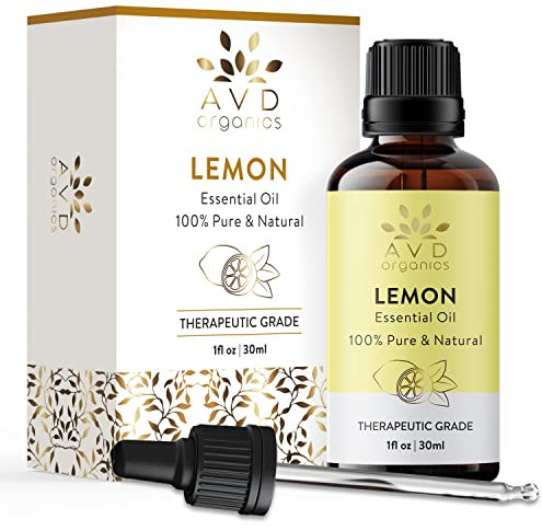 AVD ORGANICS zitronenöl für die haut | rein, natürlich, kaltgepresst und unverdünnt ätherisches öl zitrone | Verwendung in Aromatherapie-Diffusoren zur Stimmungsaufhellung |1 fl. Unze