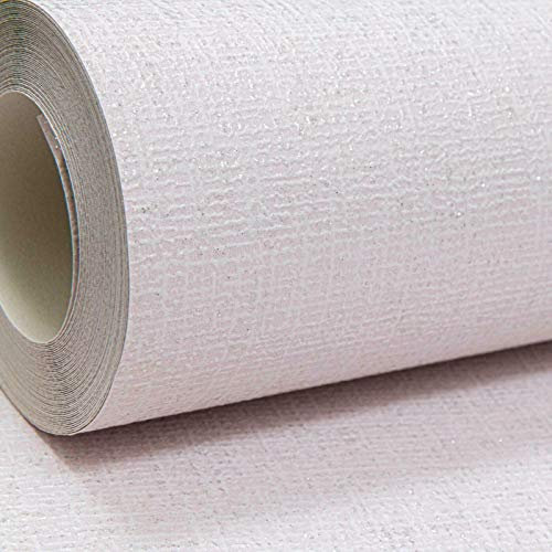 SOPHIE LAURENCE Thick Textured Shimmer Glitter Vinyl Woven Linen Effect Blush Pink Wallpaper
