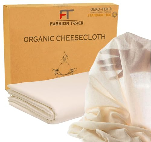 FT Muslin Cloths for Cooking Unbleached Reusable 100% Cotton (1.4m x 10m) | Large Cut Grade 90 100% Cotton Muslin Cloth for Straining, Baking, Filtering, Embroidery & Cooking