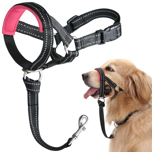 BARKLESS Dog Head Collar, No Pull Head Halter with Soft Padding, Reflective Soft Padded Snout Harness for Large Dogs, Labrador, Golden Retrievers, German Shepherd
