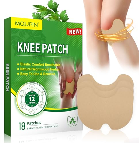MQUPIN Cerotto antidolorifico per il ginocchio, 18 PCS Cerotti antidolorifici naturali all'assenzio, Cerotti termici elastici per ginocchio, schiena, collo, spalla, infiammazioni