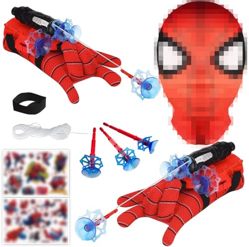 TKGEOUE Guantes Lanzadores de Arañas y Spiderm para Niños - Juego de 2 para Juegos Infantiles y Fiestas de Cosplay