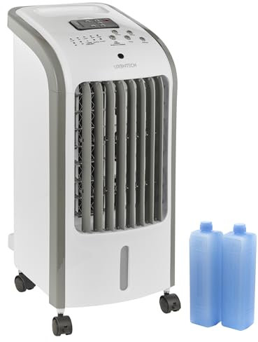 URBNTECH Portable Air Cooler Fan with Remote, 3-in-1 Air Conditioner, Ice Water Cooling, Humidifier, 3 Speed Settings, 4-Hour Timer, Energy-Efficient, Ideal for Home, Office, or Bedroom