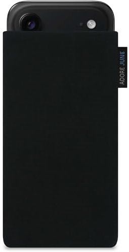 Adore June Classic Noir Housse Compatible avec iPhone Air, Pochette Établie Résistant Textile avec Affichage Nettoyage Effet